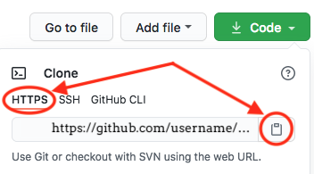 The GitHub Clone button.