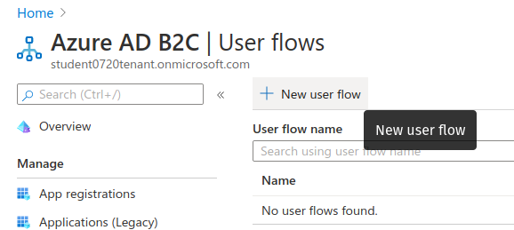 AADB2C User Flows select new User flow