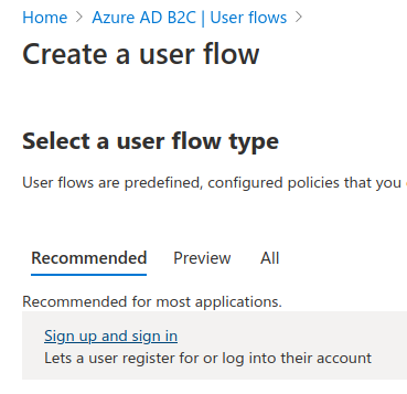 select SUSI User Flow template