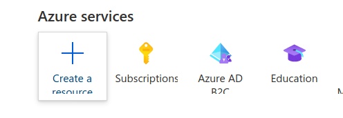 Azure Portal create a resource