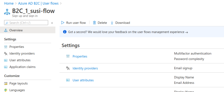 SUSI flow dashboard view