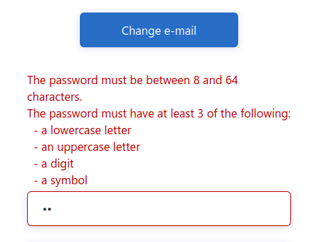 AADB2C password constraints