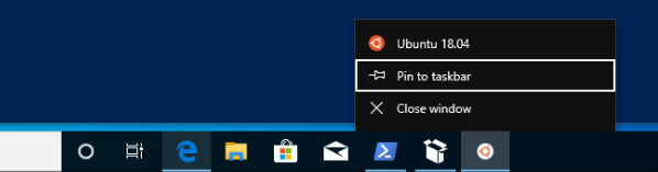 Pin Ubuntu VM to taskbar