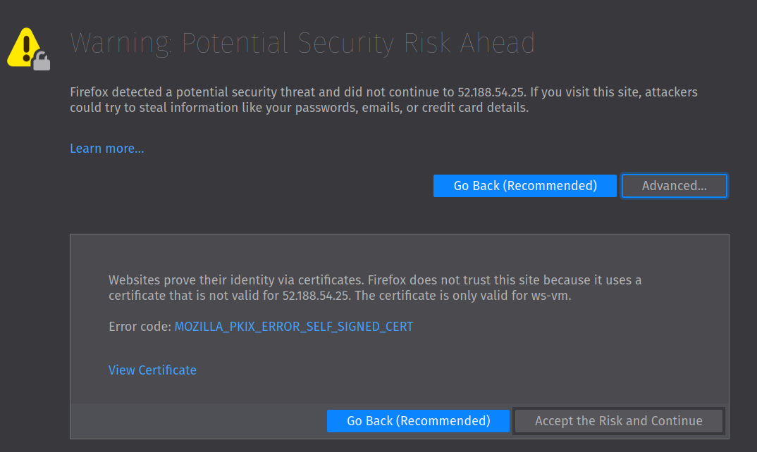 Untrusted certificate warning in Firefox