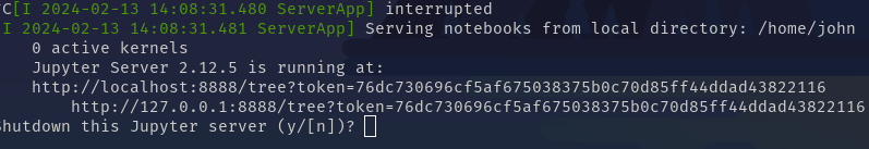 Shutting down jupyter notebook server within the command line