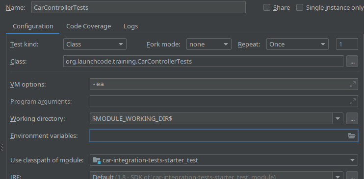 Configuration Environment Variables IntelliJ LaunchCode GIS 