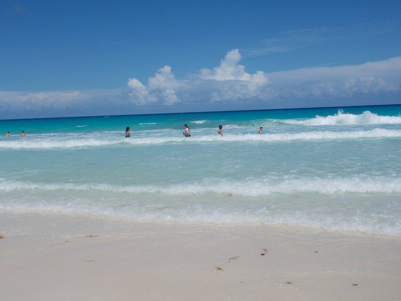 Playing in the waves