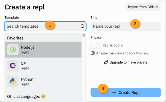 Replit new repl