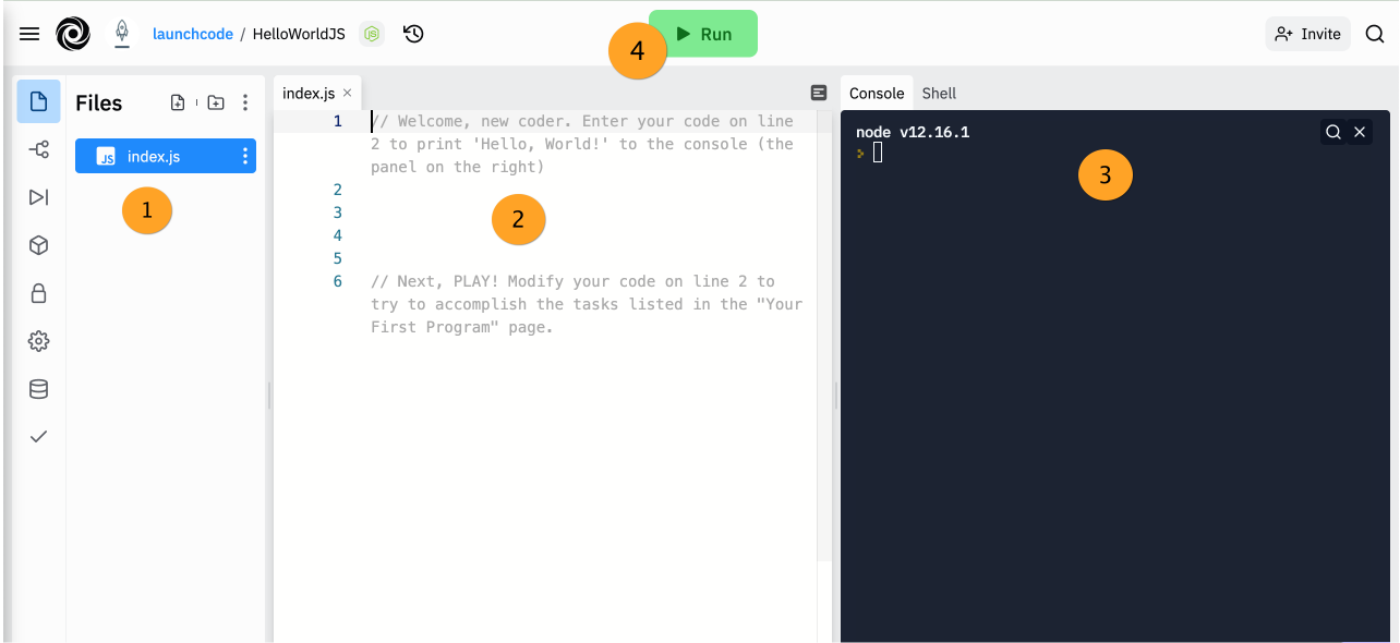 Replit code editor layout