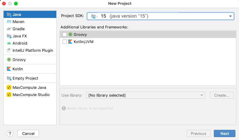 Select project SDK