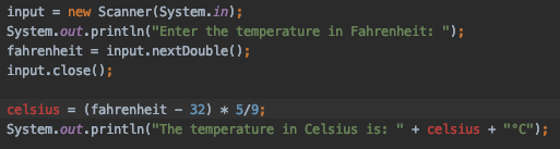 The ``celsius`` variables are flagged.