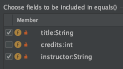 Select fields to compare.