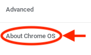 Select About Chrome OS from the list of options.
