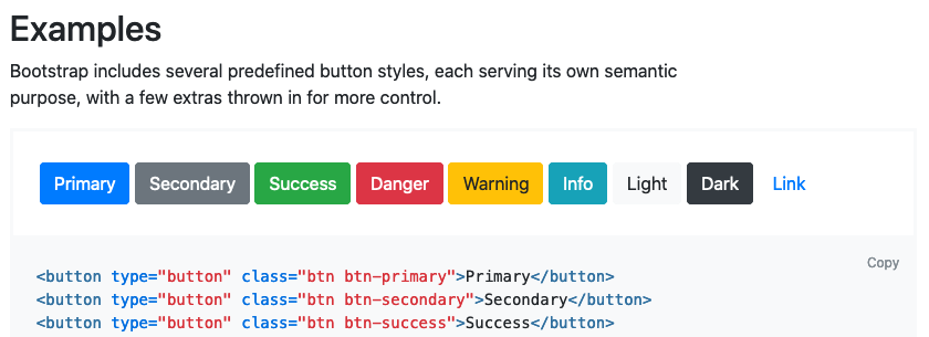 Bootstrap provides 9 predefined button styles.