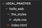 File tree for hello_web showing style.css in a subfolder.