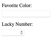 Form with each label on the line above its input field.