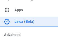 Select Linux (Beta) from the list of options.