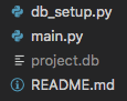 The project.db file name appears in the file tree.
