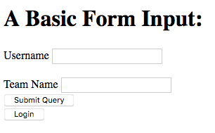 Form with two text inputs and two buttons ("Submit Query" and "Login")