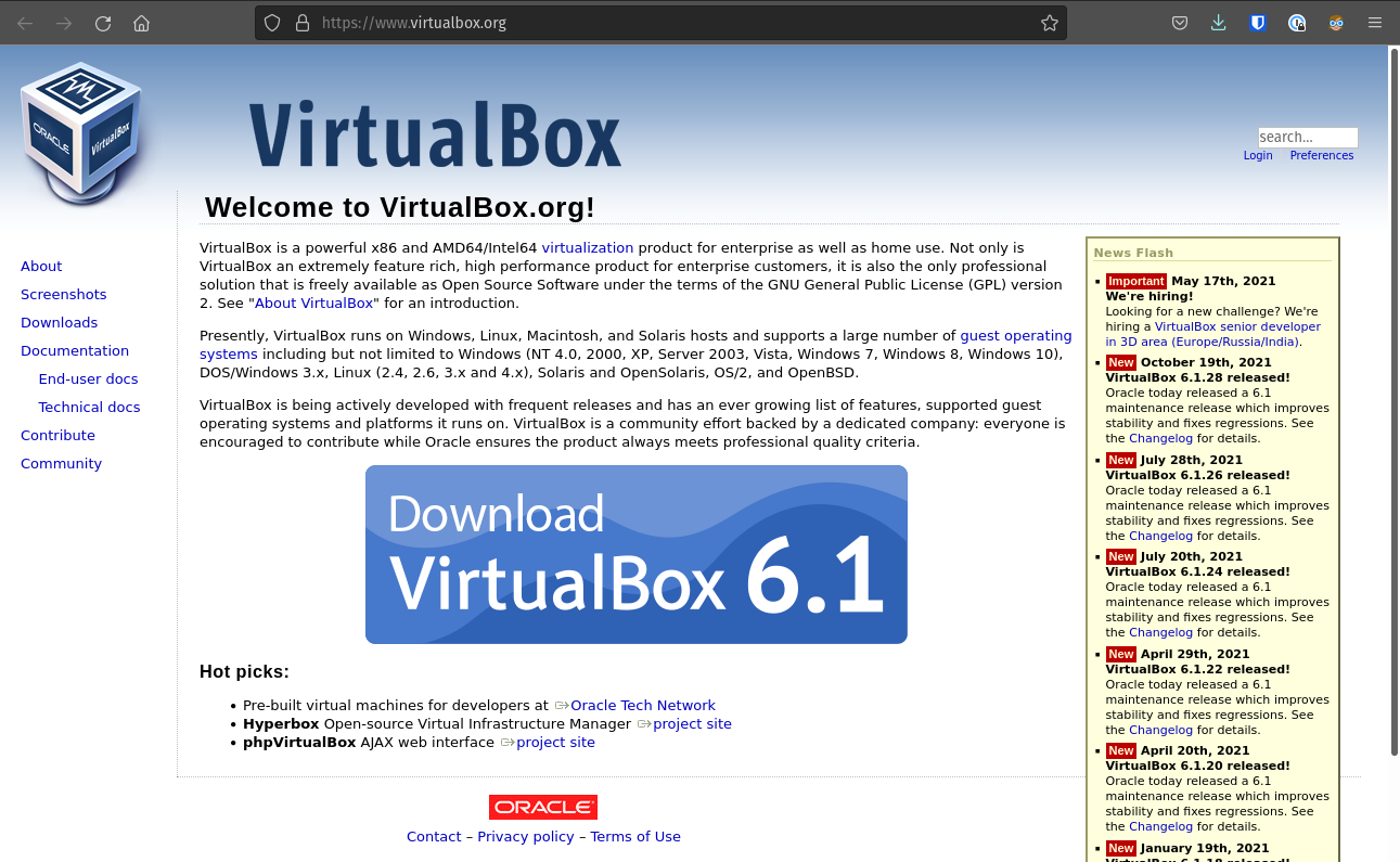 VirtualBox Homepage