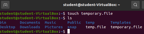touch temporary file