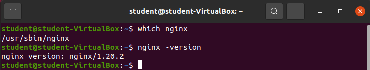 which nginx &amp;&amp; nginx -version output